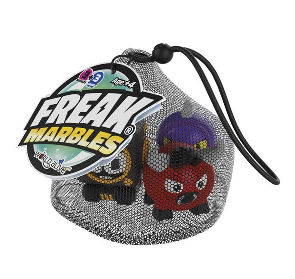 Freak Marbles 3x in Mesh Bag - 24 to Collect, Swap & Play!