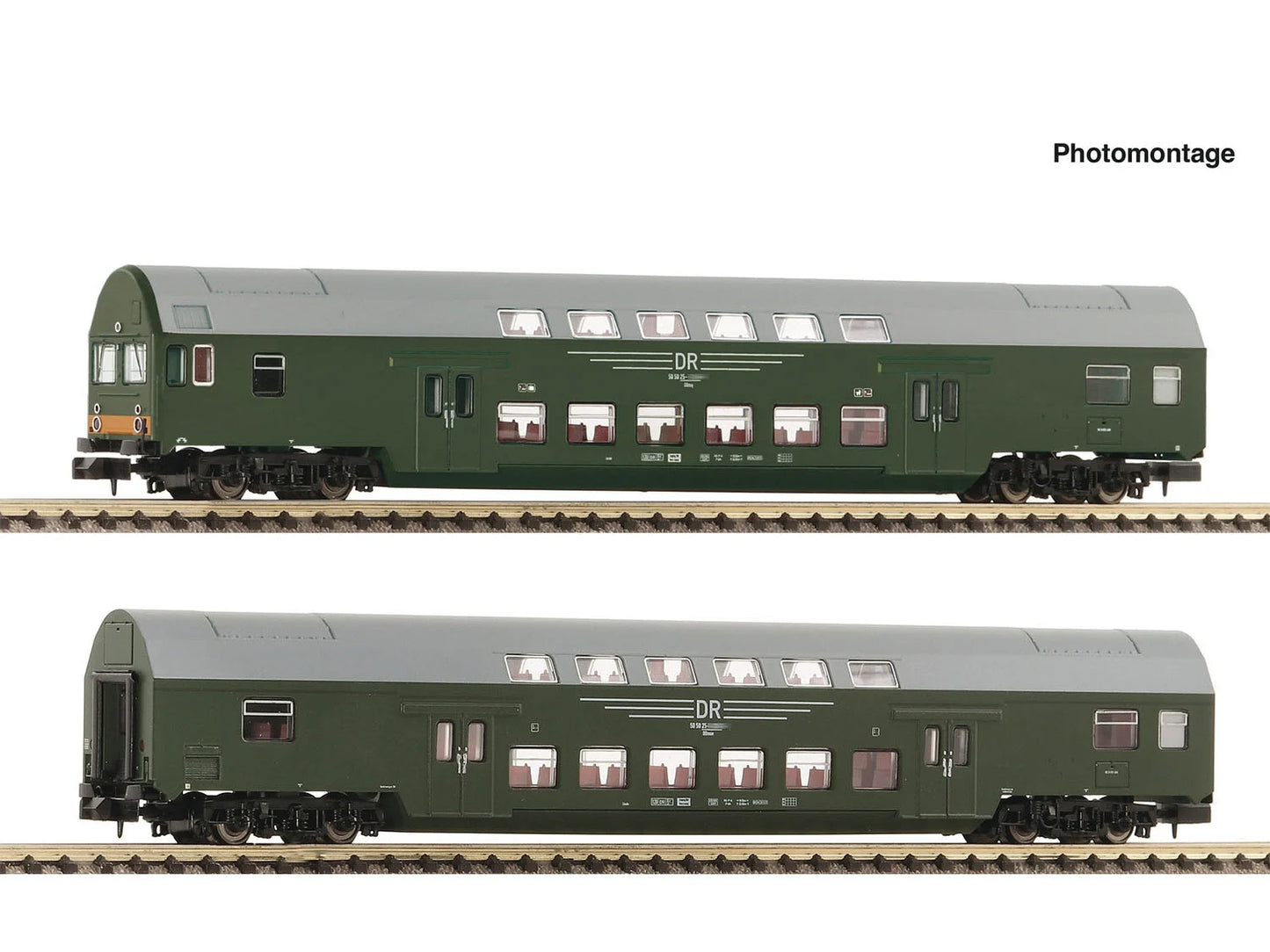 Fleischmann DR DBmq/Dbmue 2nd Class Bi-Level Coach Set (2) IV N Gauge FM6260041