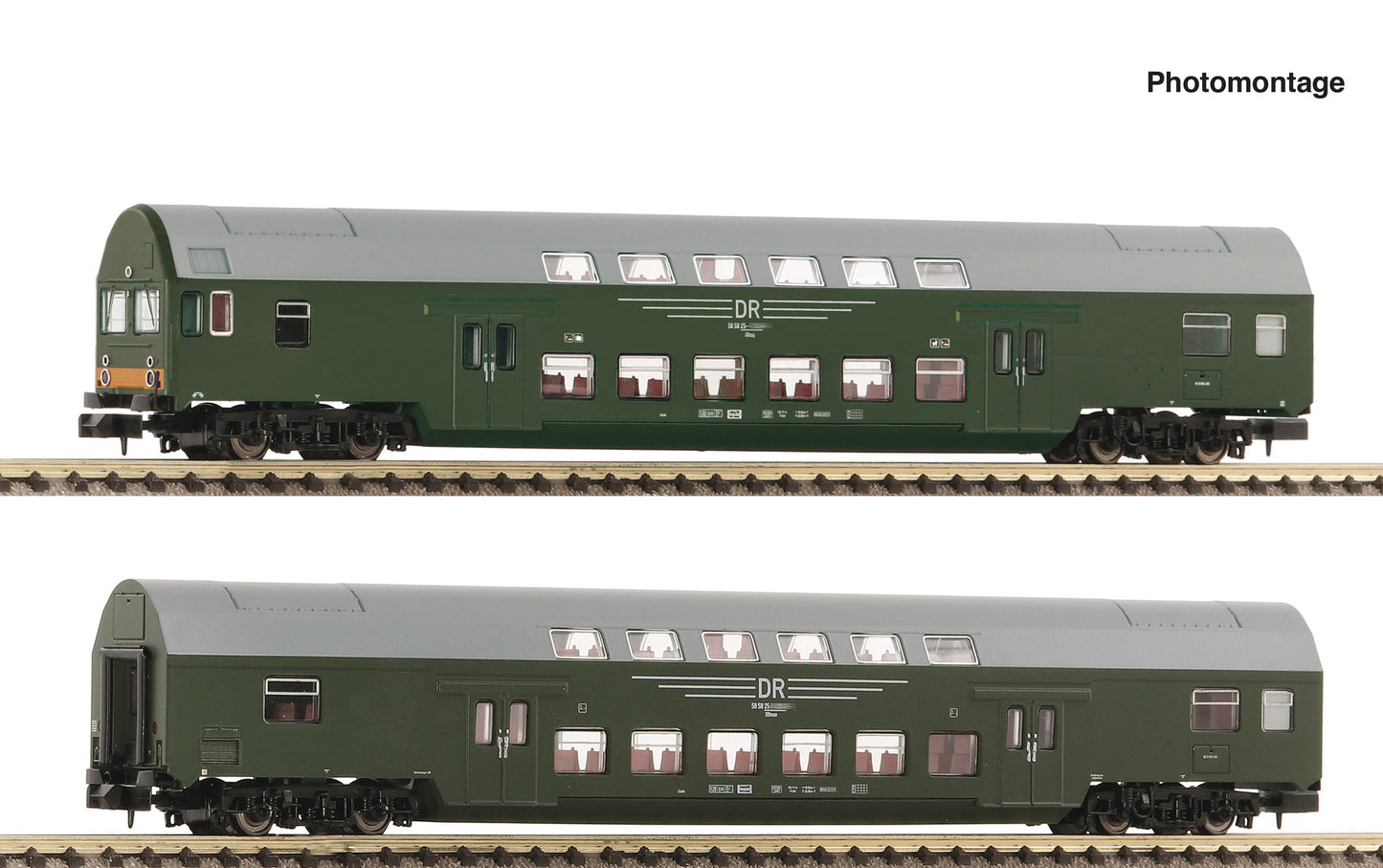 Fleischmann DR DBmq/Dbmue Bi-Level Coach Set (2) IV N Gauge FM6260041