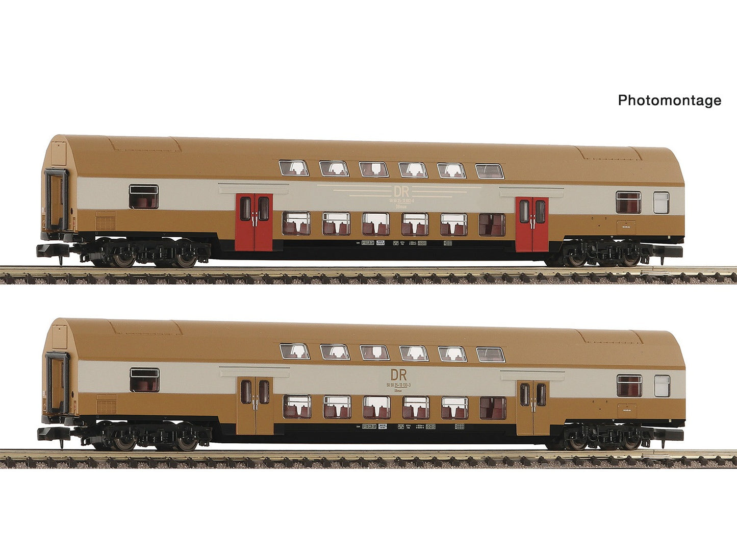Fleischmann DR Dbmue Bi-Level Coach (Set of 2) IV FM6260075 N Gauge