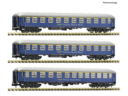 Fleischmann Suisse Train Bleu Am/ABm Coach Set 1 (3) VI N Gauge FM6260078