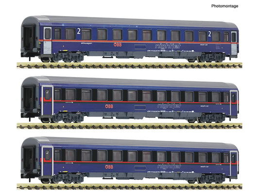 Fleischmann OBB Nightjet Bmz Eurofima Coach Set (3) VI N Gauge FM6260084