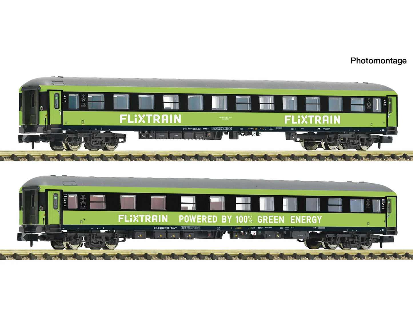 Fleischmann Flixtrain Bmmz/Bmmbz Coach Set 1 (2) VI N Gauge FM6260085