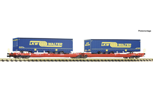Fleischmann DBAG T3000e Dbl Pocket Wagon w/LKW Walter Trailer Load VI FM6660050