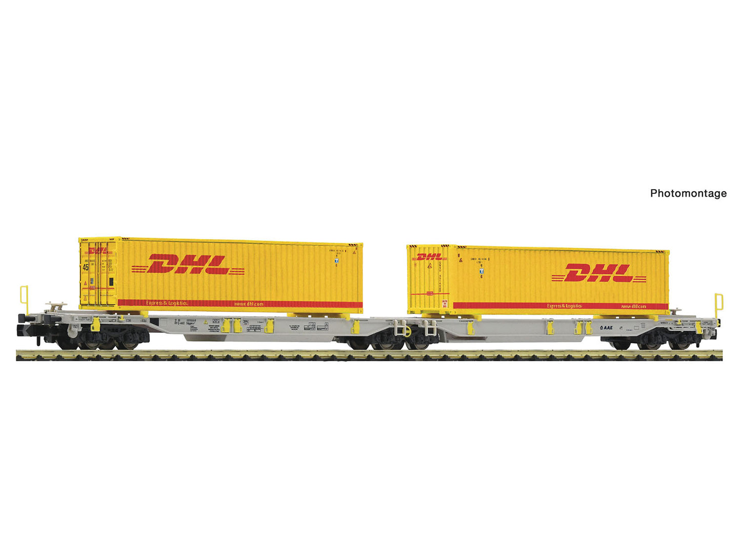 Fleischmann AAE T2000 Dbl Pocket Wagon DHL Containers Load VI N Gauge FM6660069