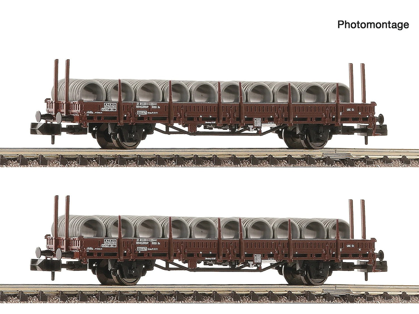 Fleischmann OBB Ks Swivel Bogie Stake Wagon w/Wire Reel Load Set(2pcs)IV N Gauge