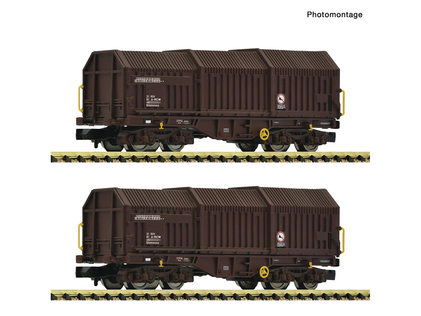 Fleischmann RCW Shimmns Telescopic Hood Wagon Set (2) VI FM6660075 N Gauge