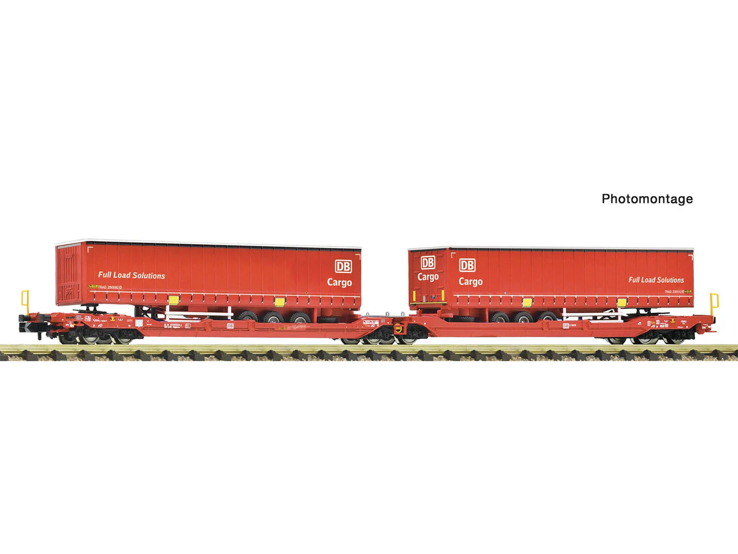 Fleischmann DBAG T3000e Dbl Pocket Wagon w/DB Cargo Trailers Load VI FM6660103