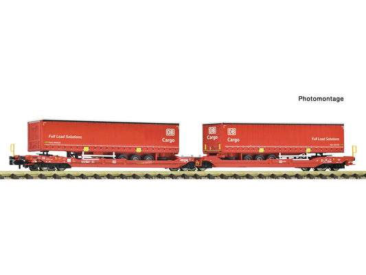 Fleischmann DBAG T3000e Dbl Pocket Wagon w/DB Cargo Trailers Load VI FM6660103