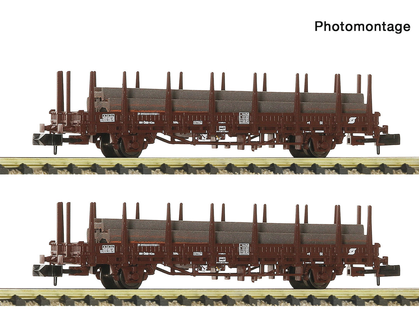 Fleischmann OBB Kbs Stake Wagon w/Steel Beam Load Set (2) IV N Gauge FM6660143