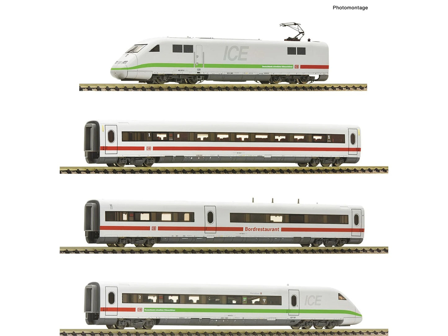Fleischmann DBAG ICE2 BR402 4 Car EMU 2005 Redesign VI FM7760003 N Gauge