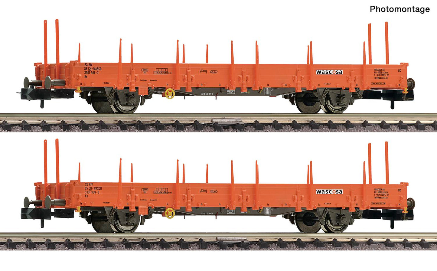 Fleischmann 825752  Wascosa Swivel Stake Wagon Set (2) VI N Gauge