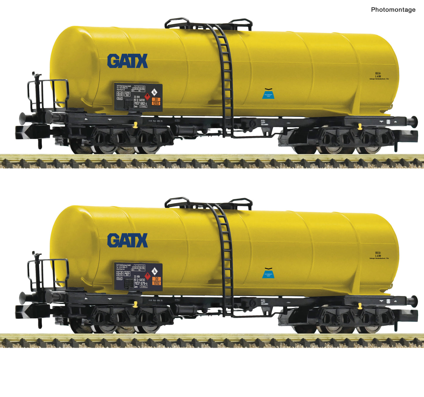 Fleischmann GATX Zans Bogie Tank Wagon Set (2) VI FM825816 N Gauge