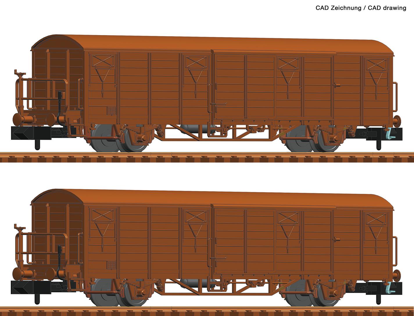Fleischmann 826216  DBAG Covered Goods Wagon Set (2) V N Gauge