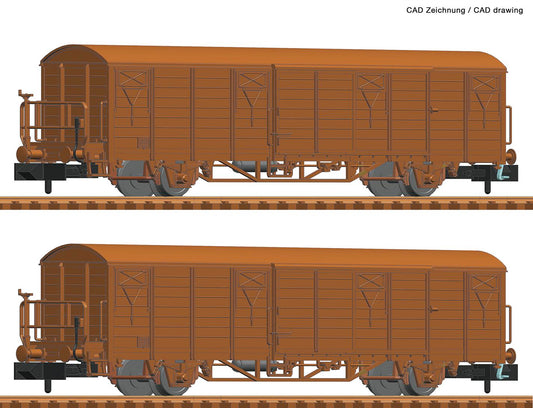 Fleischmann 826216  DBAG Covered Goods Wagon Set (2) V N Gauge