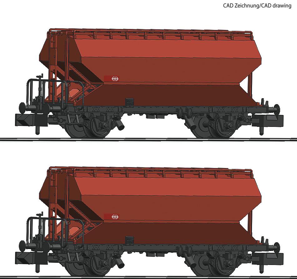 Fleischmann 830312  SBB Grain Silo Wagon Set (2) IV N Gauge