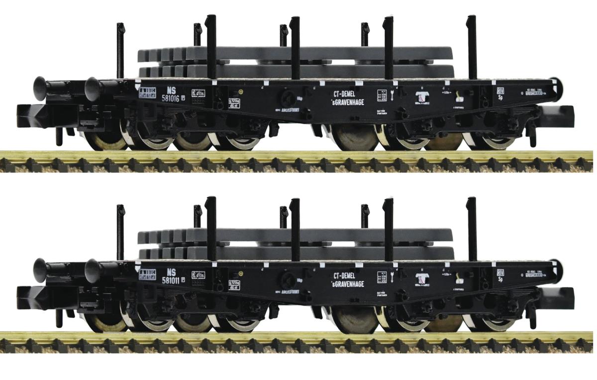 Fleischmann NS Type S Heavy Duty Flat Wagon w/Slab Load Set (2) III 845608