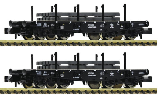 Fleischmann NS Type S Heavy Duty Flat Wagon w/Slab Load Set (2) III 845608