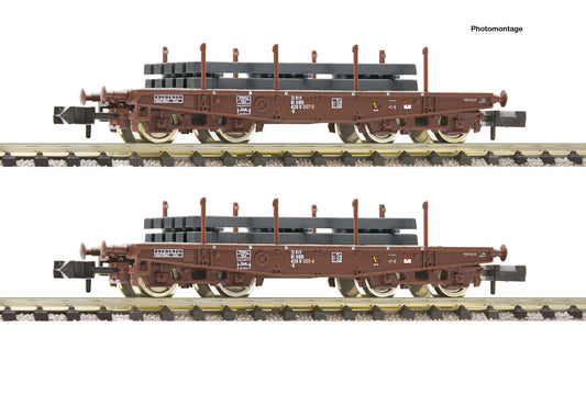 Fleischmann OBB S Heavy Duty Bogie Flat Wagon Set (2) IV FM845609 N Gauge