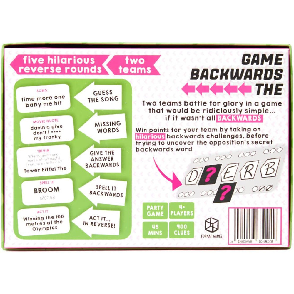 The Backwards Game - Party Game Age 12+ 4-10 Players