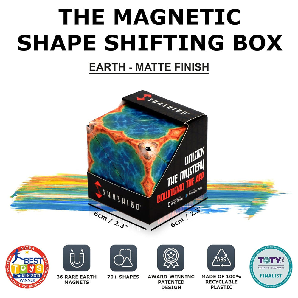 Shashibo: Earth - Mysterious Magnetic Puzzle Box - Over 70 Shapes!