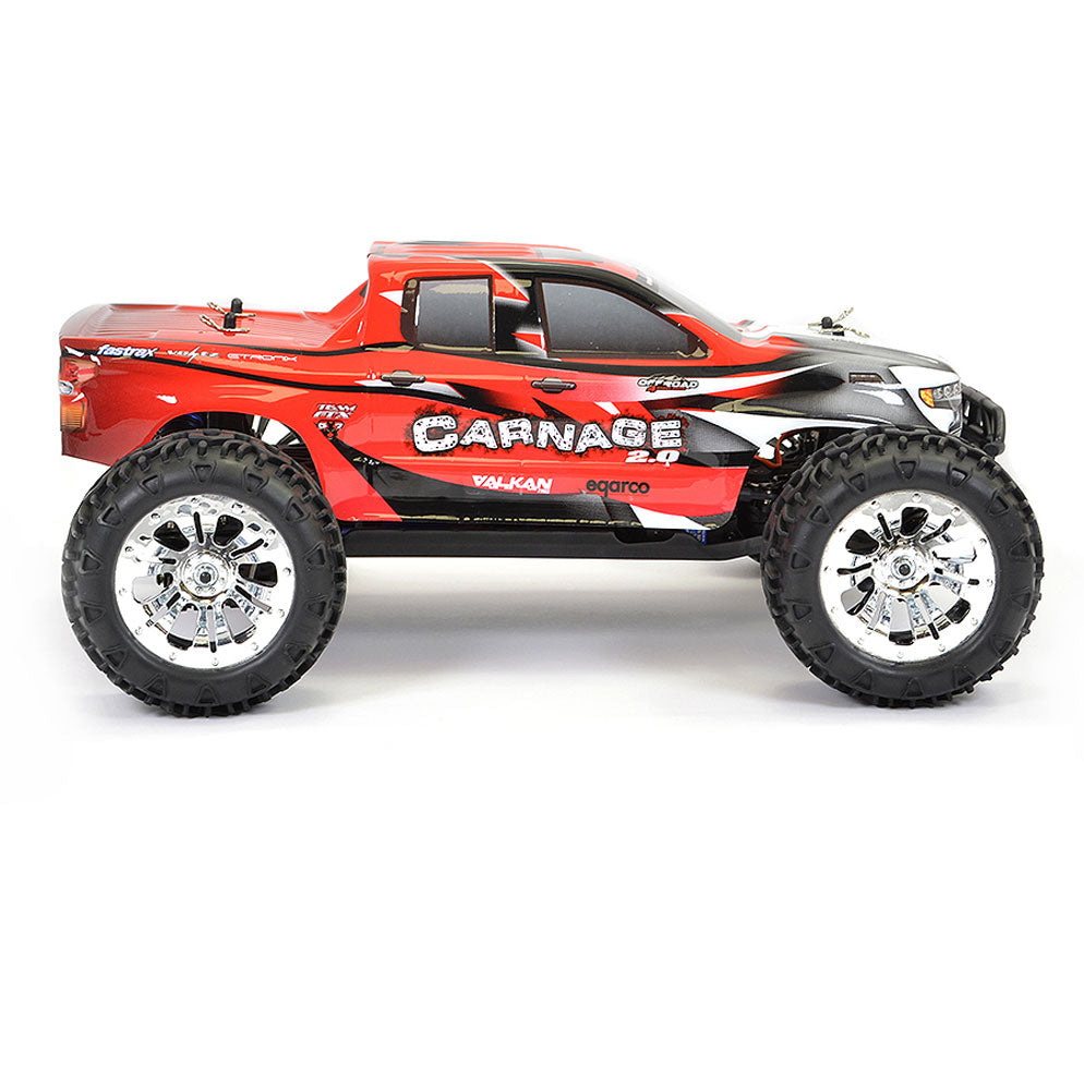 FTX Carnage 2.0 1/10 Brushed Truck 4WD RTR RED RC Car Batt Chgr 2.4ghz Radio