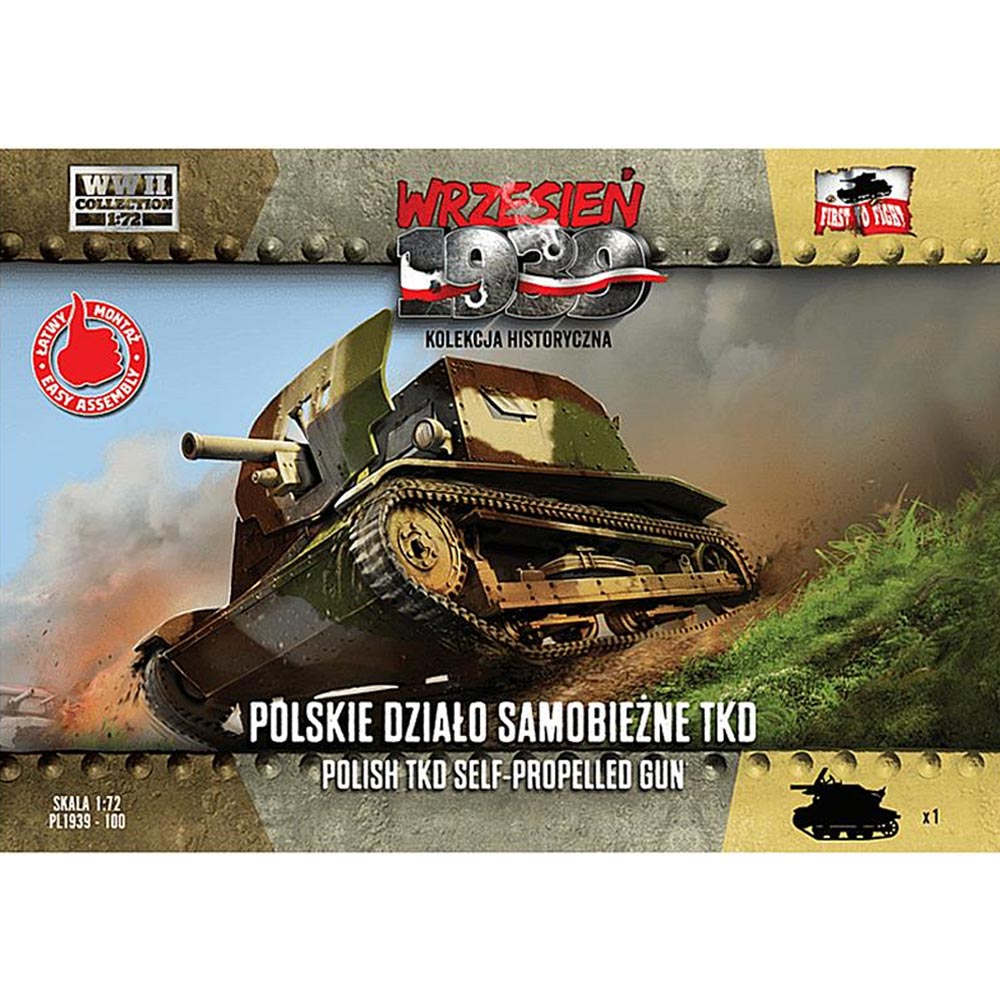 First to Fight Polish TKD Self-Propelled Gun 1:72 Plastic Model Kit FTF100