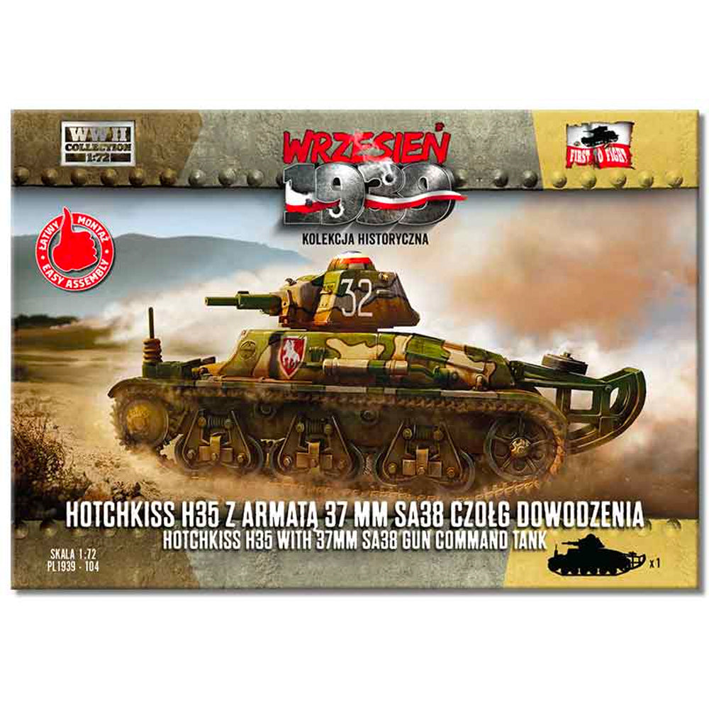First to Fight Hotchkiss H35 w/37mm SA38 Gun Command Truck 1:72 Model Kit