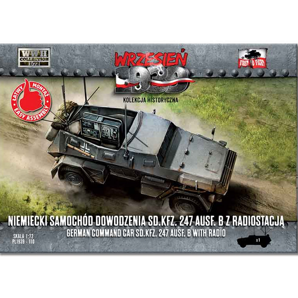 First To Fight 110 Sd.Kfz.247 Ausf.B German Command Car w/Radio 1:72 Model Kit