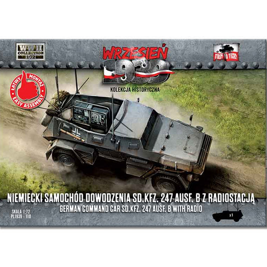 First To Fight 110 Sd.Kfz.247 Ausf.B German Command Car w/Radio 1:72 Model Kit