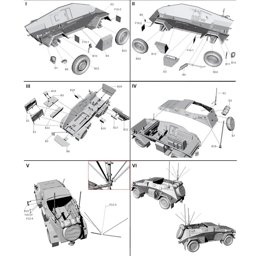 First To Fight 110 Sd.Kfz.247 Ausf.B German Command Car w/Radio 1:72 Model Kit