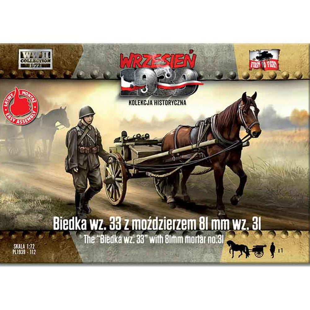 First to Fight 112 Biedka wz.33 w/81mm Mortar Wz.31 1:72 Model Kit