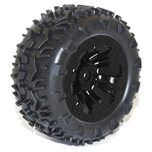 FTX Carnage Mounted Wheels & Tyres Black Complete Pair 1/10 FTX6310B