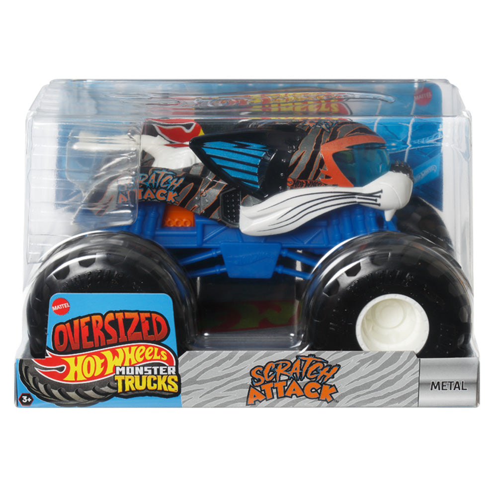 Hot Wheels Oversized Monster Truck - Scratch Attack - 1:24 Diecast Tru ...