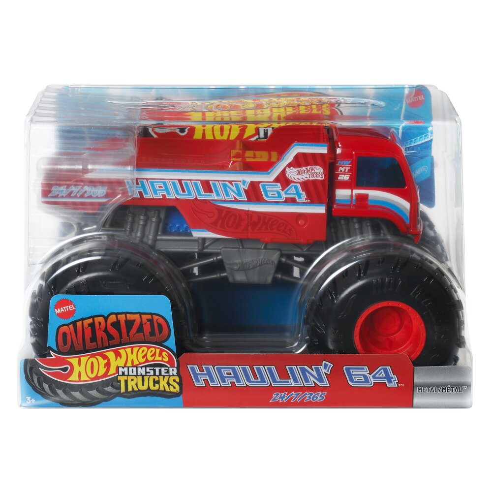 Hot Wheels Monster Trucks Oversized Haulin' 64 1:24 Age 3+ Mattel JJB05