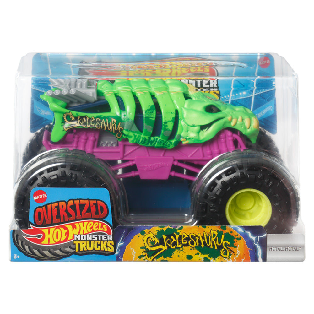 Hot Wheels Oversized Monster Truck - Skelesaurus - 1:24 Diecast JMT09
