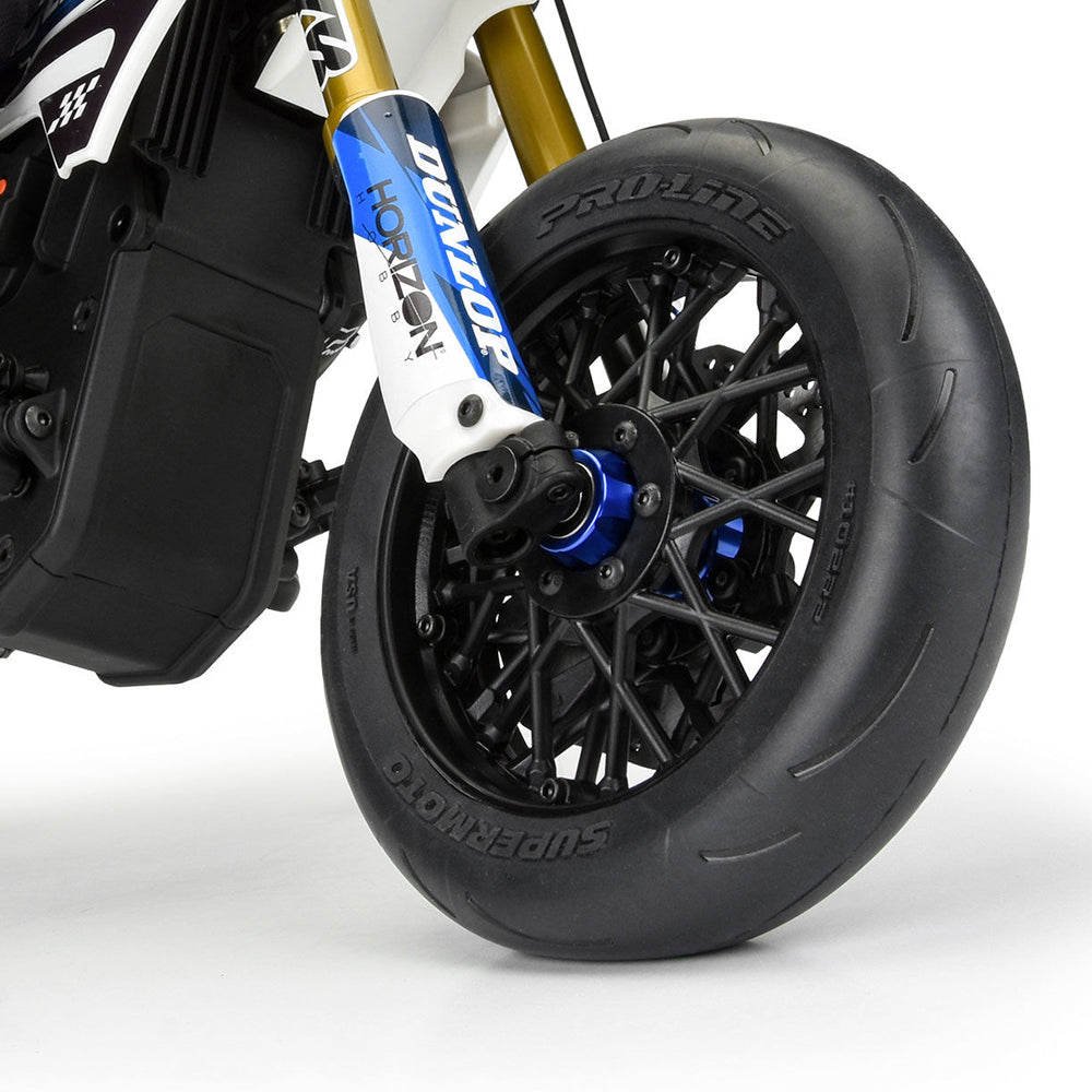 Pro-Line Supermoto S3 Motorcycle Front Wheel/Tyre MTD Black 1:4 Losi Promoto-MX