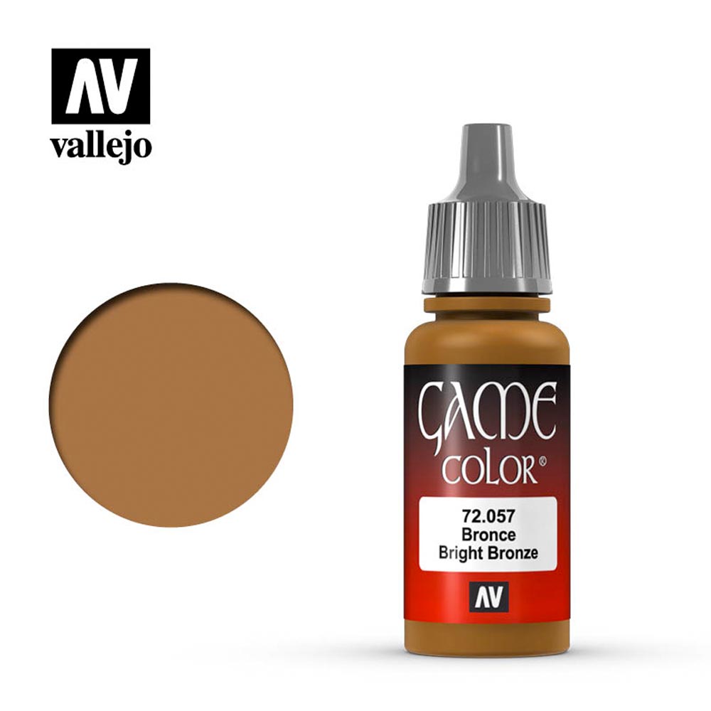 Vallejo Game Colour Bright Bronze Acrylic Paint 18ml Dropper Bottle 72057