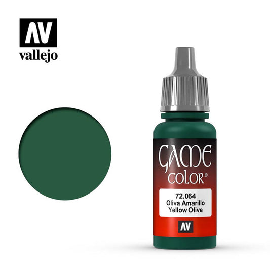 Vallejo Game Colour Yellow Olive Acrylic Paint 18ml Dropper Bottle 72064