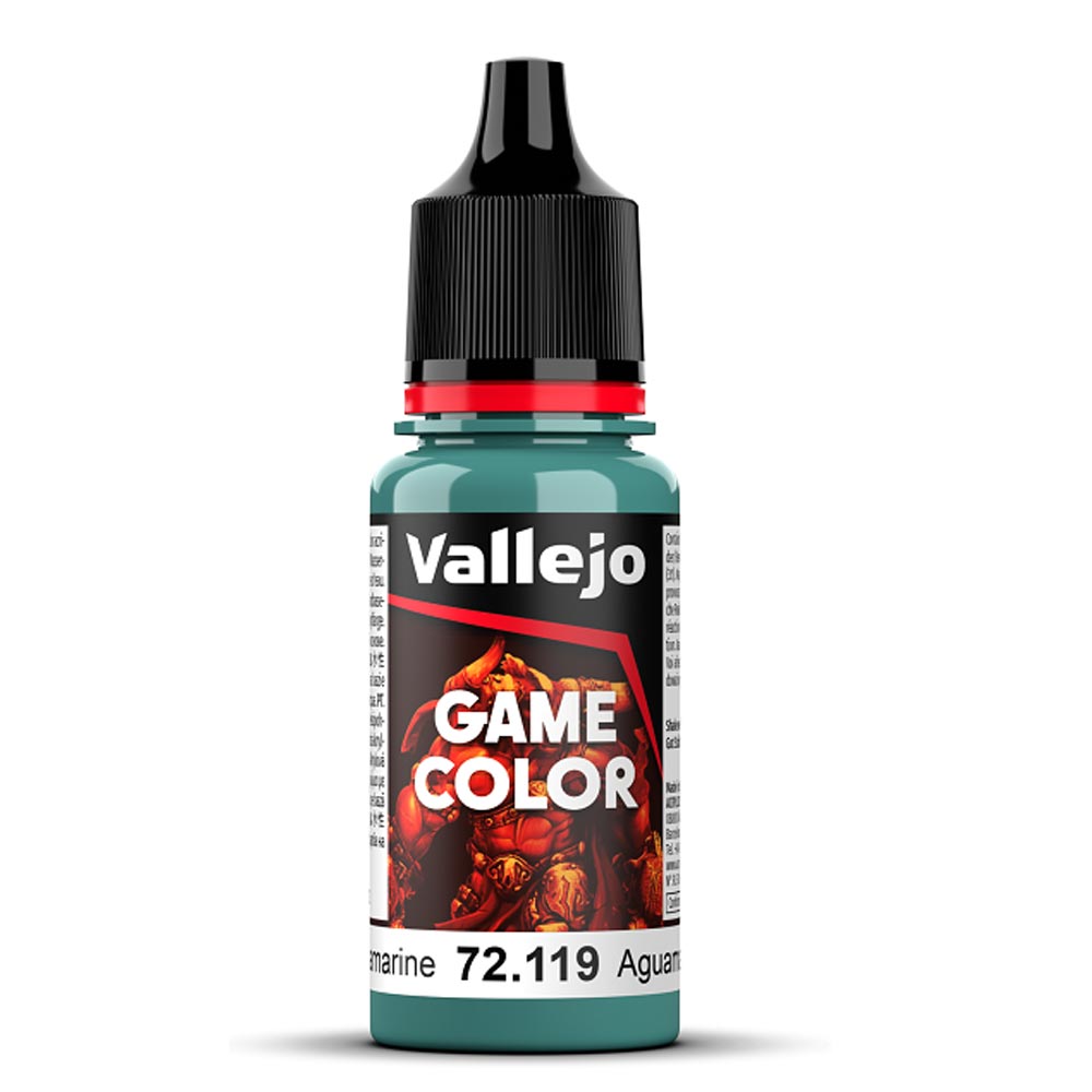 Vallejo Game Colour Aquamarine Paint 18ml Dropper Bottle 72119