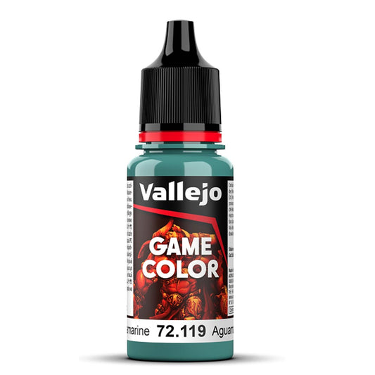Vallejo Game Colour Aquamarine Paint 18ml Dropper Bottle 72119