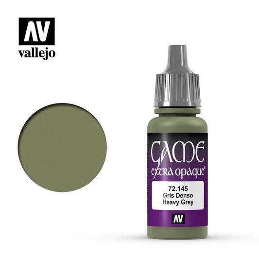 Vallejo Game Extra Opaque Heavy Grey Acrylic Paint 18ml Dropper Bottle 72145