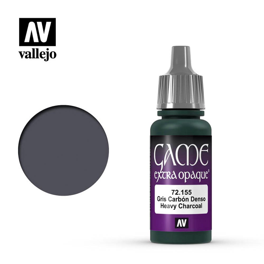 Vallejo Game Extra Opaque Heavy Charcoal Acrylic Paint 18ml Dropper Bottle 72155
