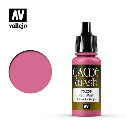 Vallejo Game Wash Red Acrylic Paint 18ml Dropper Bottle 73206