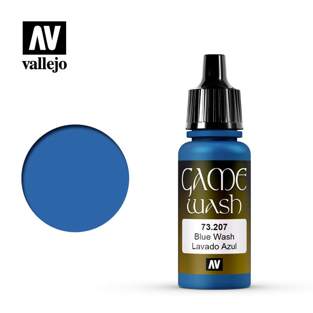Vallejo Game Wash Blue Acrylic Paint 18ml Dropper Bottle 73207
