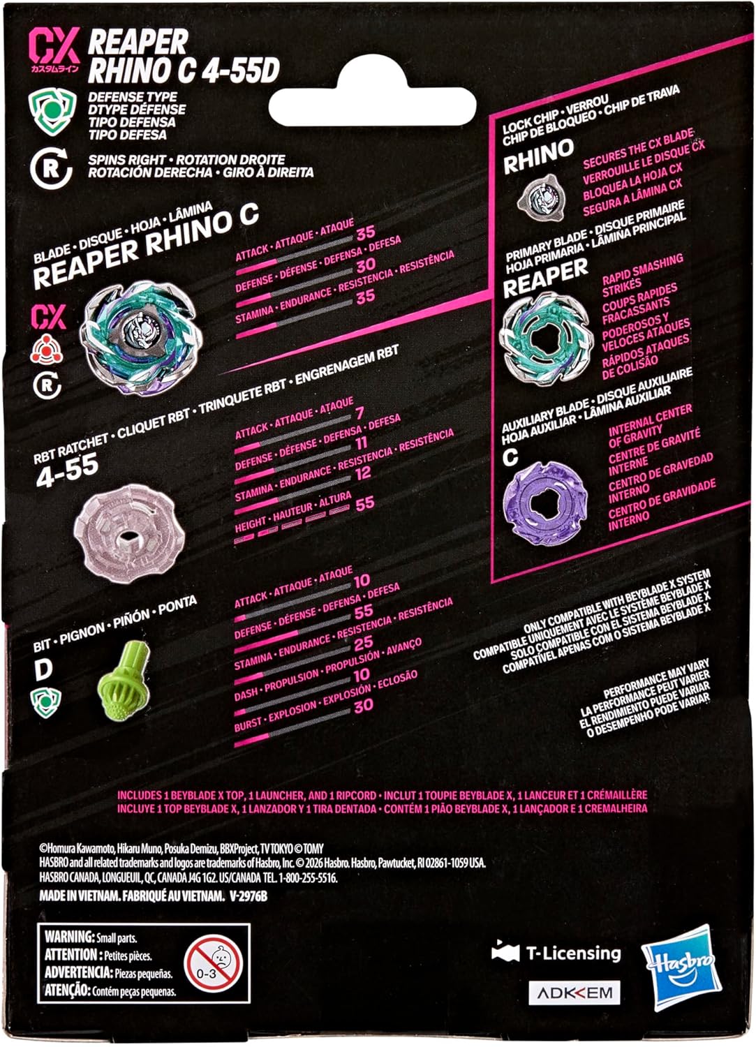 Beyblade X Reaper Rhino C 4-55D CX Starter Pack G2746