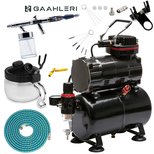 Gaahleri GHPM-Mobius SP Siphon-Feed Airbrush Standard Compressor Bundle Kit