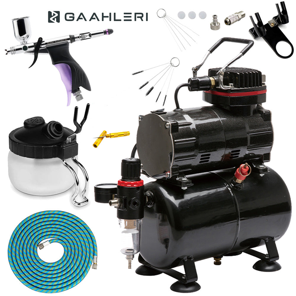 Gaahleri GHAC-Swallowtail SD Side-Feed Airbrush Standard Compressor Bundle Kit