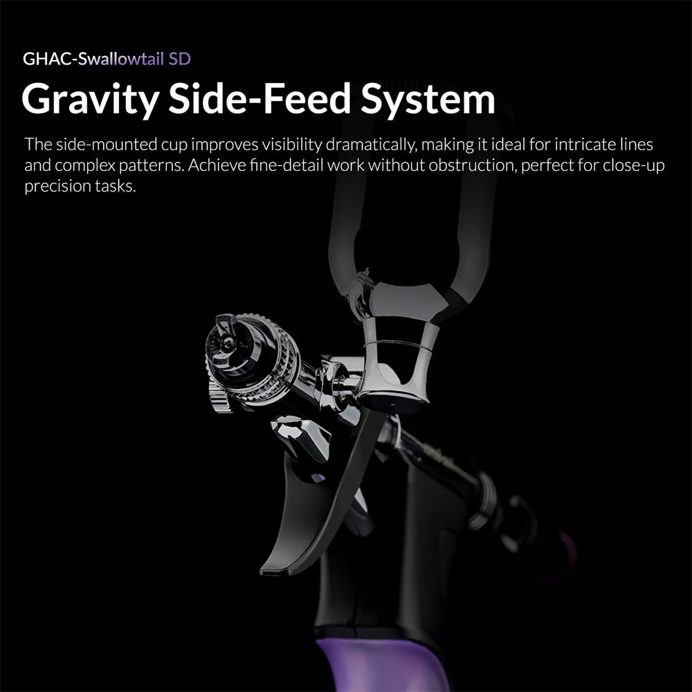 Gaahleri GHAC-Swallowtail SD Side-Feed Airbrush Premium Compressor Bundle Kit