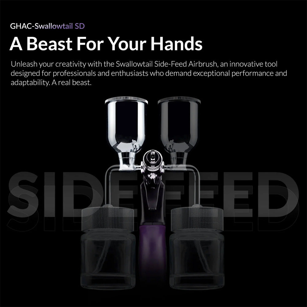 Gaahleri GHAC-Swallowtail SD Side-Feed Airbrush Premium Compressor Bundle Kit